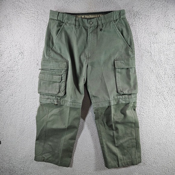Boy Scouts of America Pants - Boy Scouts of America Ladies 8 Convertible Cargo Pants Green Outdoor 30x25